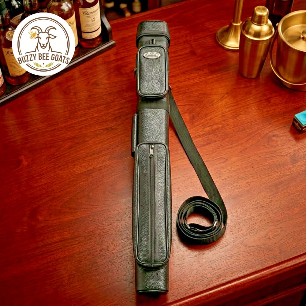 Casemaster 2x2 Leather Pool Cue Case – Reliable Protection for 2 Butts & 2 Shaft